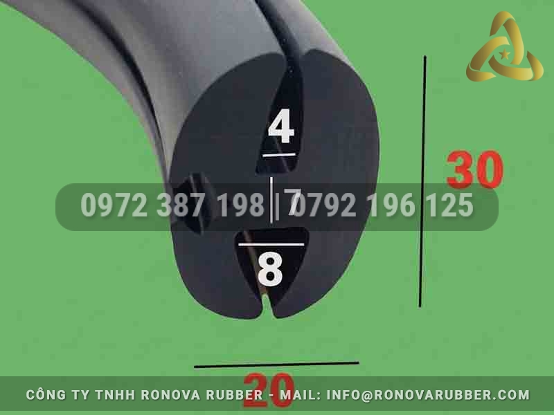 Kích thước ron cao su chữ H phổ biến cho kính 5mm 8mm 10mm và 12mm tại KCN Phú Tài